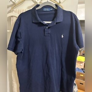 Men’s Polo Ralph Lauren Shortsleeved Polo Shirt. Navy blue with white pony. EUC.